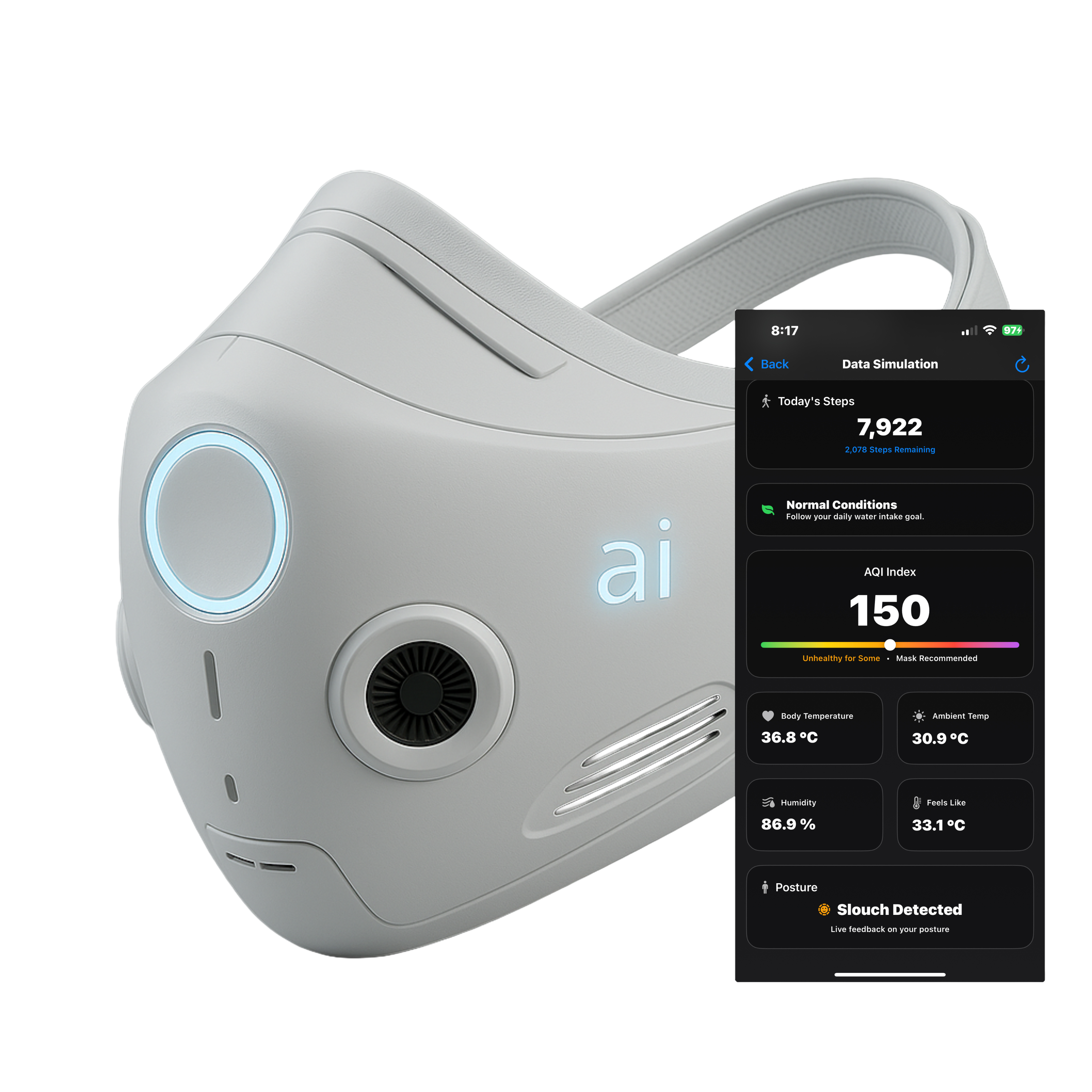 Securio Mask White with App